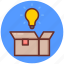 product, solution, box, bulb, business, idea 