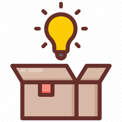 Product, solution, box, bulb, business, idea icon - Download on Iconfinder