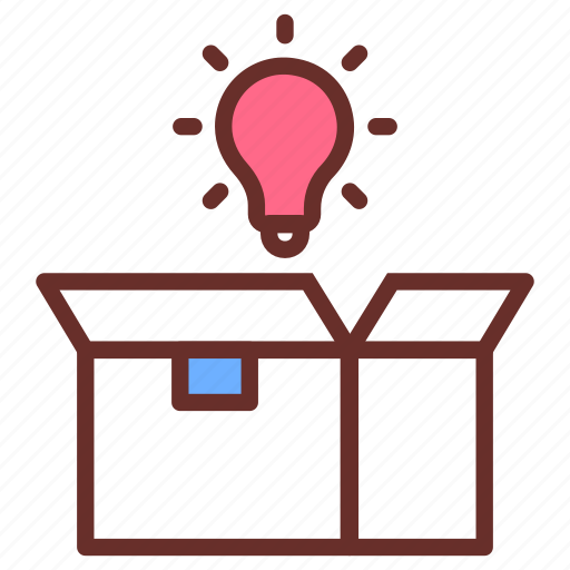 Product, solution, box, bulb, business, idea icon - Download on Iconfinder
