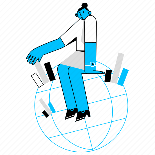 Business, expansion, graph, finance, globe, world, online illustration - Download on Iconfinder