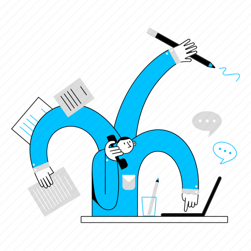 Multitasking, business, office, working, tasks, management, marketing illustration - Download on Iconfinder