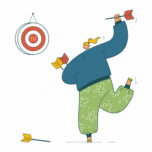 Plays, darts, target, dart, focus, goal, aim illustration - Download on Iconfinder