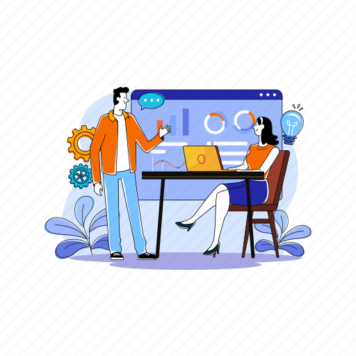 Illustration, teamwork, business, corporate, project, meeting, together illustration - Download on Iconfinder