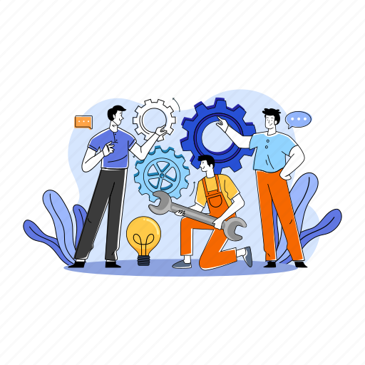 Illustration, teamwork, business, corporate, project, meeting, together illustration - Download on Iconfinder