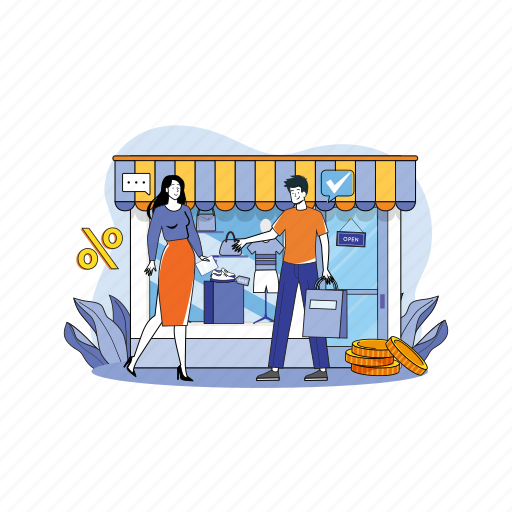 Online shopping, box, supermarket, e-commerce, product, money, delivery illustration - Download on Iconfinder