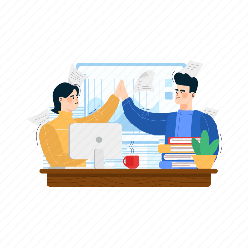 Seo, team, marketing, digital, technology, connection, office illustration - Download on Iconfinder