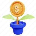 plant, money, leaf, profit, increase, coin, dollar