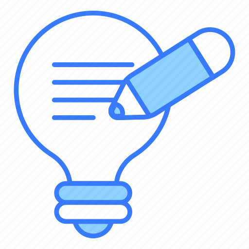 Creative, writing, content, blogging, creativity, innovative, lightbulb icon - Download on Iconfinder