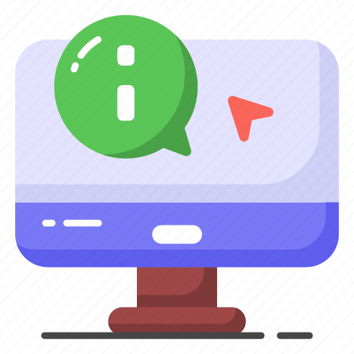 Information, message, chat, bubble, monitor, details, info icon - Download on Iconfinder