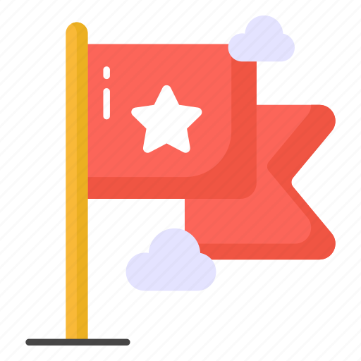 Flag, success, pennant, flagpole, ensign, goal, destination icon - Download on Iconfinder