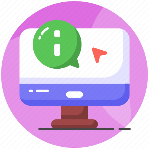 Information, message, chat, bubble, monitor, details, info icon - Download on Iconfinder