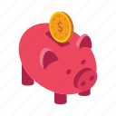 piggybank, dollar, money, savings, cash