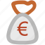 cash, cash bag, euro, euro currency, euro sack, money sack 