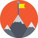 ice peaks, mission achievement, mountain flag, successful mission, victory