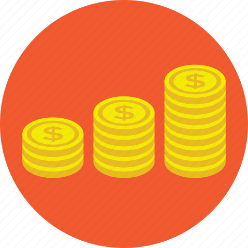 Coins, coins graph, coins stack, pile of coins, savings icon - Download on Iconfinder