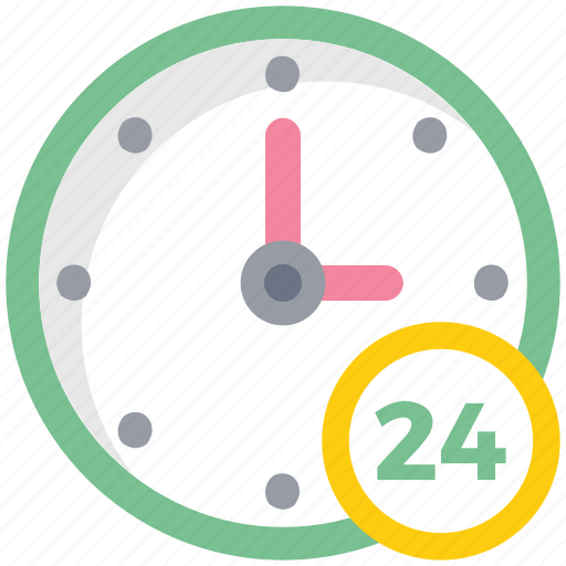 24hours, clock, customer support, schedule, time, watch icon - Download on Iconfinder