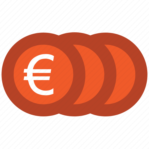 Coins stack, currency, euro coins, euro sign, financial, money icon - Download on Iconfinder