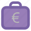 bag, banknote bag, business bag, currency bag, euro case, euro currency 