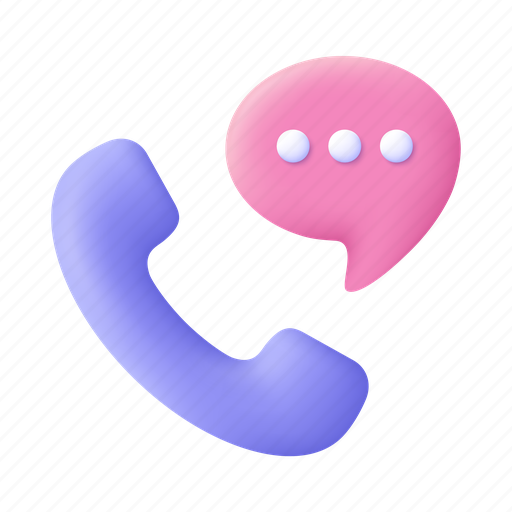 Phone, handset, speech, call, communication 3D illustration - Download on Iconfinder