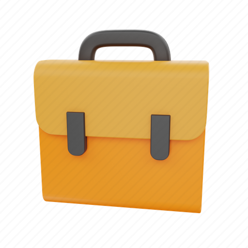 Bag, briefcase, suitcase, money, business, office, work 3D illustration - Download on Iconfinder