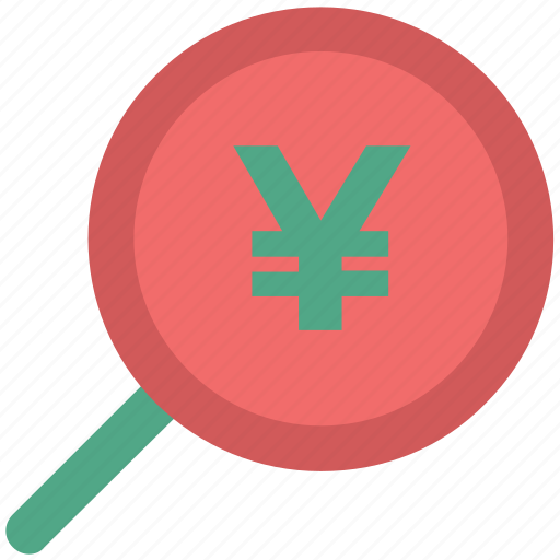 Japanese yen, magnifying, search, search currency, search glass, search yen, yen icon - Download on Iconfinder