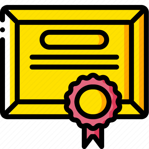 Business, certificate, diploma, yellow icon - Download on Iconfinder