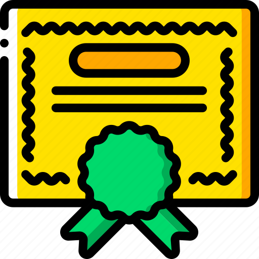 Business, certficate, diploma, yellow icon - Download on Iconfinder