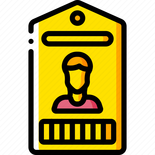Business, card, id, identification, yellow icon - Download on Iconfinder