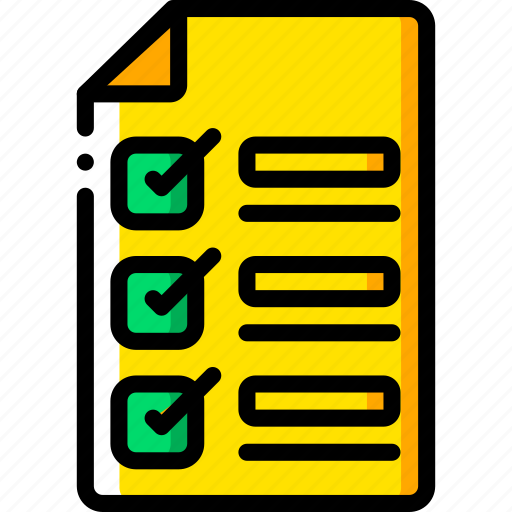 Business, check, document, list, yellow icon - Download on Iconfinder