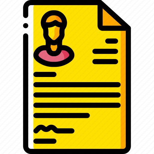Business, cv, document, resume, yellow icon - Download on Iconfinder