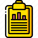 business, chart, clipboard, document, graph, yellow