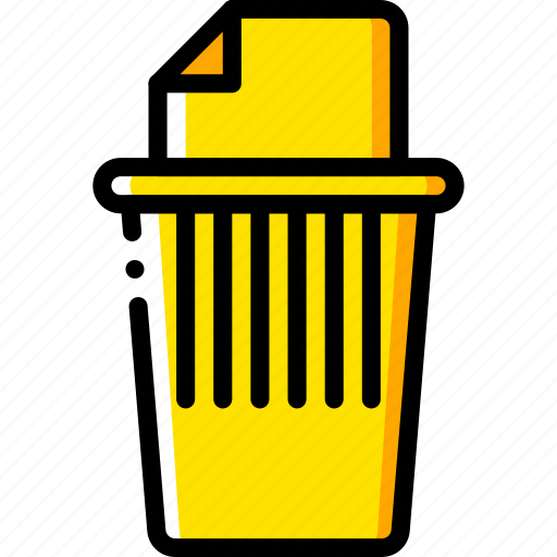 Business, paper, shred, shredder, trash, waste, yellow icon - Download on Iconfinder