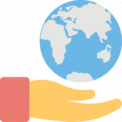 All around world, discover the world, globalization, globe hand, hand business icon - Download on Iconfinder