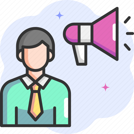 Promotion, marketing, bullhorn, person, announcer icon - Download on Iconfinder