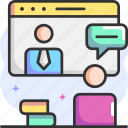 online interview, chat, video call, conversation, browser