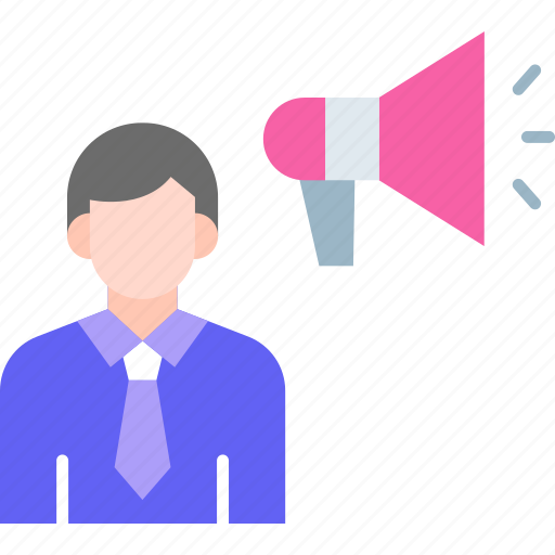 Promotion, marketing, bullhorn, person, announcer icon - Download on Iconfinder