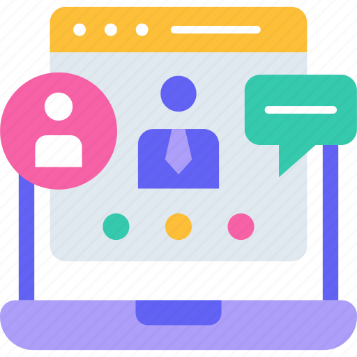 Online meeting, laptop, chat, video chat, conversation icon - Download on Iconfinder