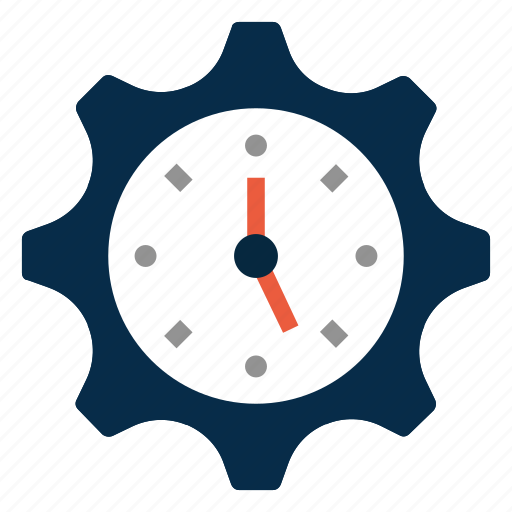 Clock, gear, management, setting, time icon - Download on Iconfinder
