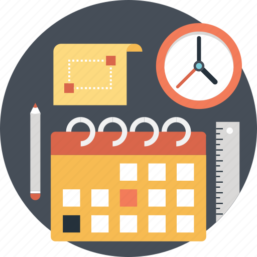 Calendar, clock, date, pencil, planning icon - Download on Iconfinder