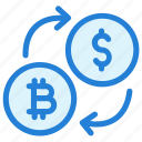 money exchange, transfer, dollar, bitcoin, exchange