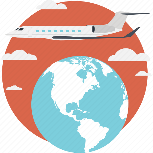 Airplane, business travel, flight, globe, travel icon - Download on Iconfinder