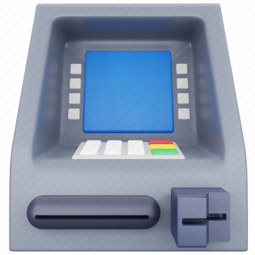 Atm, machine, business, finance, bank, cash 3D illustration - Download on Iconfinder