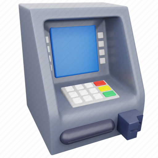 Atm, machine, business, finance, bank, cash 3D illustration - Download on Iconfinder