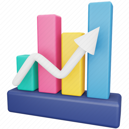 Chart, up, business, finance, growth, sales, report 3D illustration - Download on Iconfinder