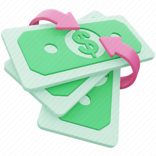 Business, finance, money, cash, payment, salary, arrow 3D illustration - Download on Iconfinder