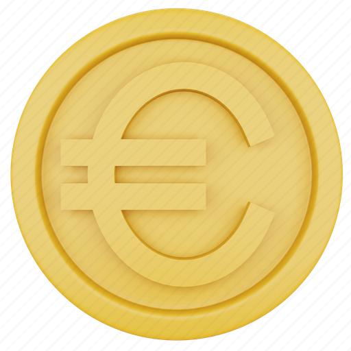 Euro, coin, business, finance, currency, money 3D illustration - Download on Iconfinder