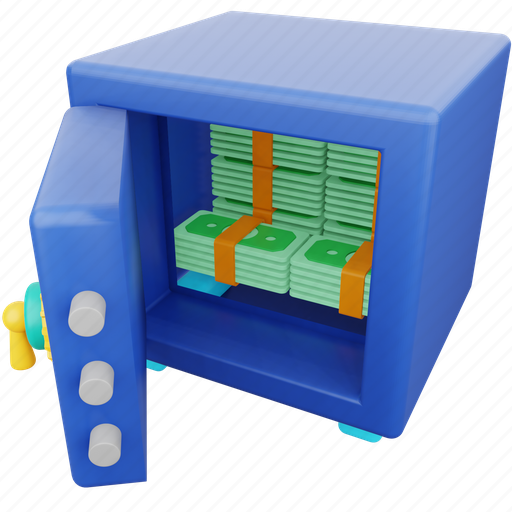 Locker, business, finance, safe, bank, security, money 3D illustration - Download on Iconfinder