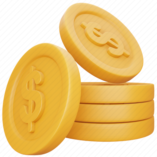 Money, business, finance, dollar, currency, coins, investment 3D illustration - Download on Iconfinder