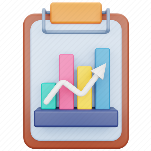 Business, finance, clipboard, report, sales, analytics, graph 3D illustration - Download on Iconfinder