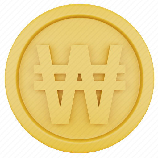 Won, coin, business, finance, currency, money 3D illustration - Download on Iconfinder